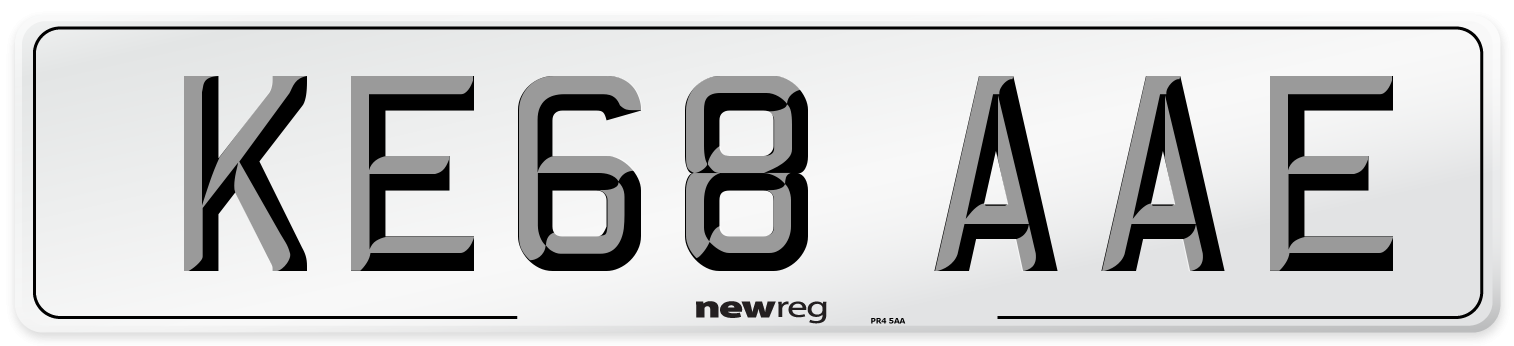 KE68 AAE Number Plate from New Reg